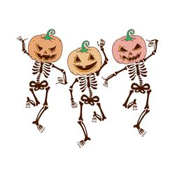 dancing pumpkin skeletons png