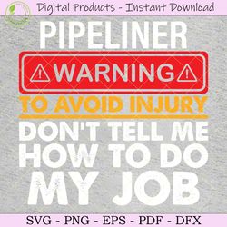 pipeliner warning to avoid injury svg