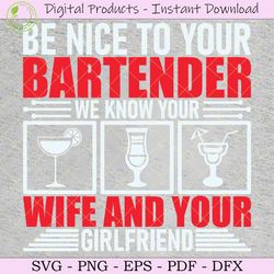 bartender wife and girlfriend gift svg