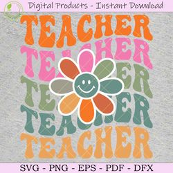 retro groovy teacher svg tshirt design