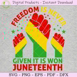 freedom it is won juneteenth svg tshirt