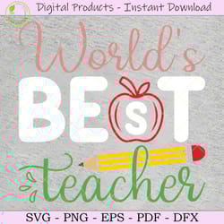 world's best teacher svg tshirt design