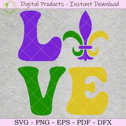 Love Mardi Gras SVG TShirt Design
