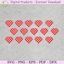 checkered heart svg 16oz libbey glass