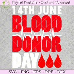 14th june heartbeat blood donor day svg