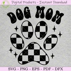 in my dog mom era checkered paw svg