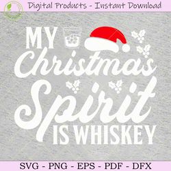 my christmas spirit is whiskey svg shirt