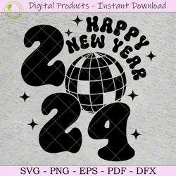 happy new year 2024 svg cut file