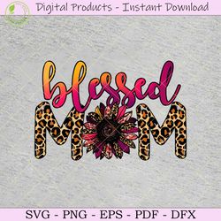 blessed mom leopard sunflower camo png
