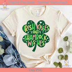 irish kisses and shamrock wishes svg png