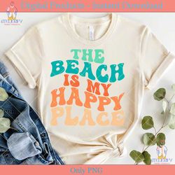 retro the beach is my happy place svg