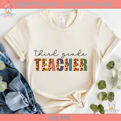 third grade teacher leopard svg png file