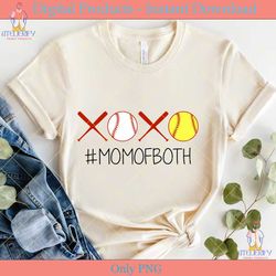 xoxo mom of both softball baseball svg