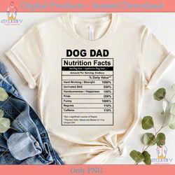 dog dad nutrition facts father's day svg