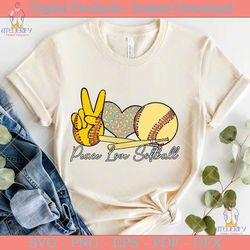 peace love softball leopard svg design