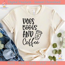 dogs books and coffee svg design