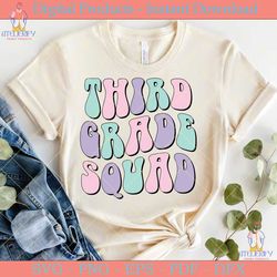third grade squad retro svg design