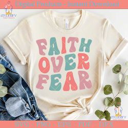 faith over fear retro svg design