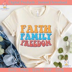 faith family freedom retro svg design