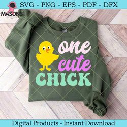 one cute chick svg tshirt design