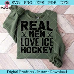 real men love ice hockey svg tshirt