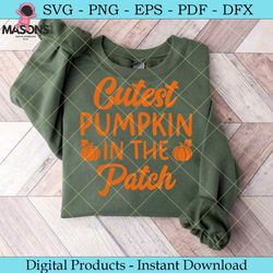 cutest pumpkin in the patch svg tshirt
