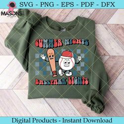 summer nights ballpark lights svg png