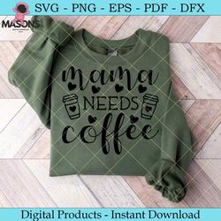 mama needs coffee svg tshirt design