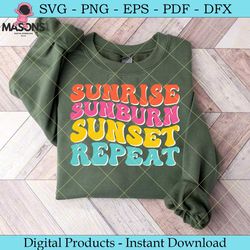 retro sunrise sunburn sunset repeat svg