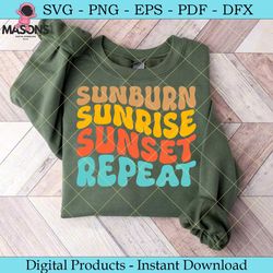 retro sunburn sunrise sunset repeat svg