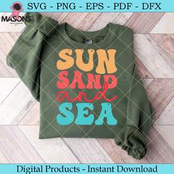 sun sand and sea summer vacation svg