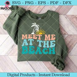 retro meet me at the beach summer svg