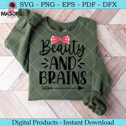 beauty and brains svg cut file