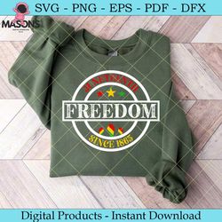 juneteenth freedom since 1865 svg design