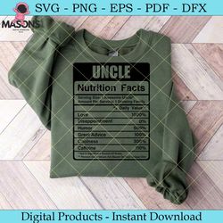 uncle nutrition facts svg cut file