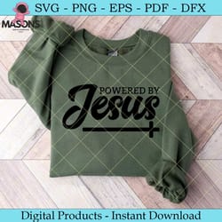 powered by jesus svg cut file