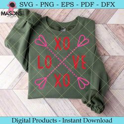 cutest xoxo love valentines day svg