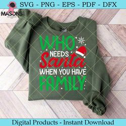 who needs santa when you have family svg