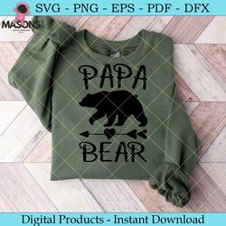 papa bear father's day svg cut file