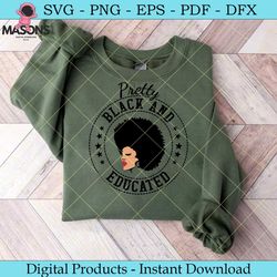 pretty black and educated afro svg