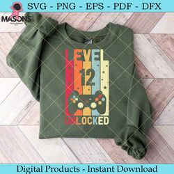 level 12th unlocked video gamer birthday