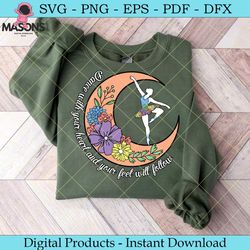 dance with heart moon floral svg