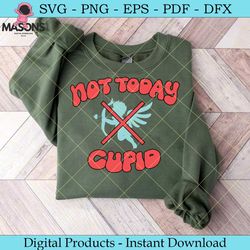 not today cupid groovy valentine svg