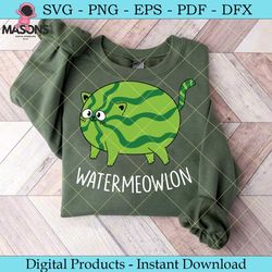 watermeowlon kitty fruit svg