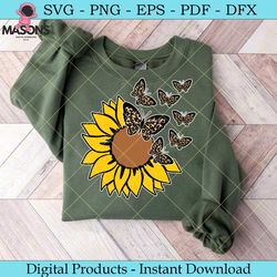 leopard butterfly sunflower svg