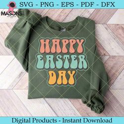 happy easter day retro svg design