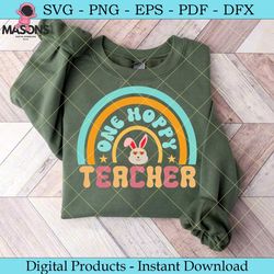 one hoppy teacher – easter teacher svg