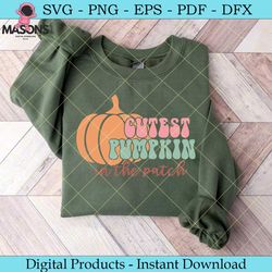 cutest pumpkin in the patch retro svg