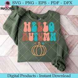 hello autumn retro svg design