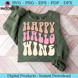 happy hallo wine retro svg design